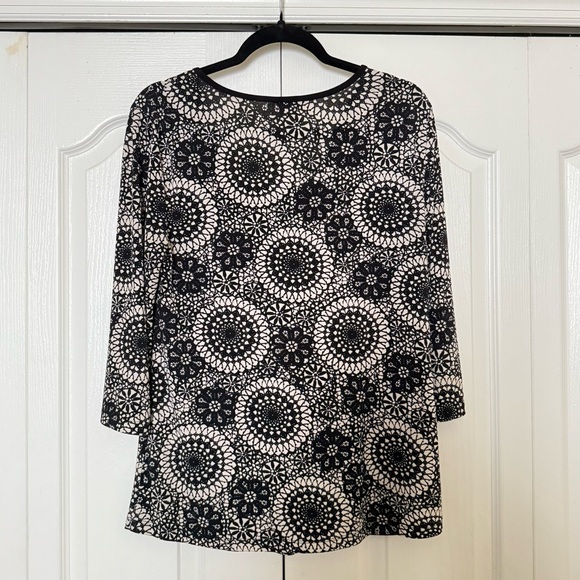 Christopher & Banks Black and White Floral Blouse - Picture 2 of 3